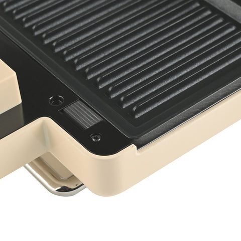 Tostapane e Piastra Sandwich Retrò "Epoque" Crema con Piastre Rimovibili - 800W, Estia Home