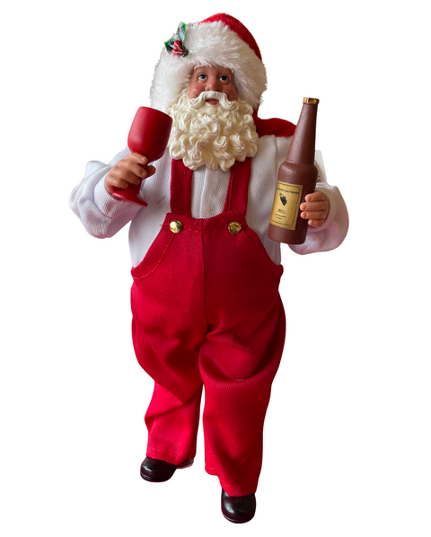 Babbo Natale "Brindisi" – Statuina Natalizia in Resina 30cm | Decorazione Collezionabile e Idea Regalo