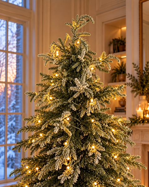 Albero di Natale Chamonix Innevato Slim con Luci LED Integrate – Kaluka Shabby Chic