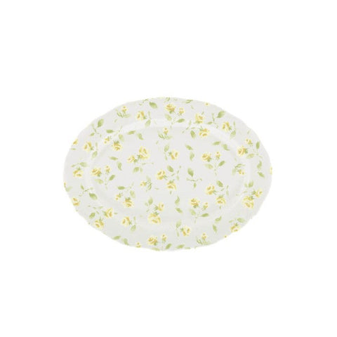 Vassoio Ovale “Floret Full Yellow” – Blanc MariClò | Ceramica Decorata | Piccolo o Grande