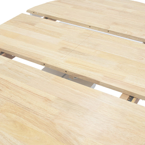 Tavolo Allungabile Rotondo Lars in Legno e MDF Bianco-Naturale Ø100 cm (+38 cm) – Tavolo da Pranzo Elegante e Funzionale