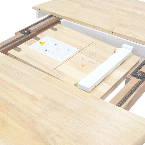 Tavolo Allungabile Rotondo Lars in Legno e MDF Bianco-Naturale Ø100 cm (+38 cm) – Tavolo da Pranzo Elegante e Funzionale