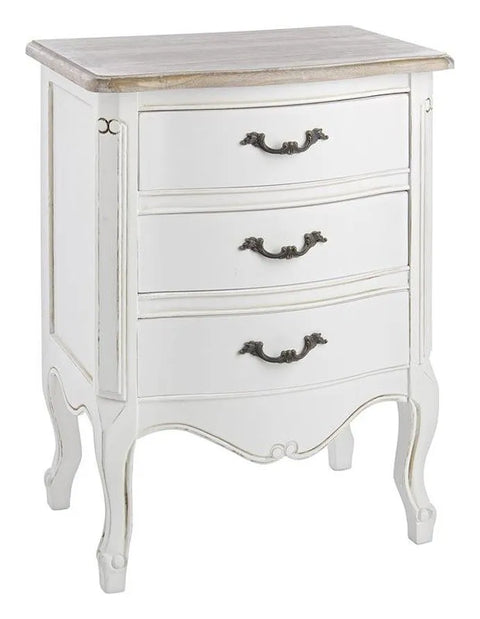 Comodino Justine in Legno a 3 cassetti - 50x35x66 cm