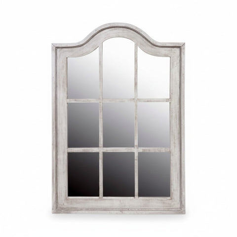 Specchio a Finestra Sagomato in Legno Decapato - 64x3xH94 cm