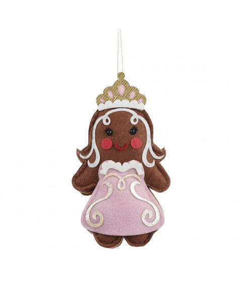 Decorazione Gingerbread Prince & Princess Feltro 19 cm Rosa – Goodwill Christmas Collection