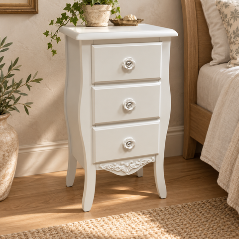 Comodino 3 Cassetti – Kaluka Shabby Chic