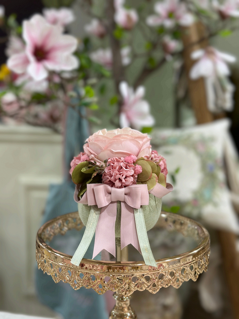 Pouf New Basic – Decorazione Floreale Artigianale in Tessuto