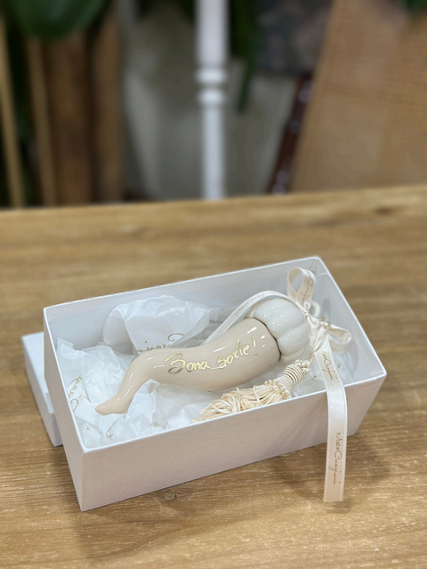 Corno “Matto” in Ceramica Artigianale da Appoggio con Custodia – MataCreazioni