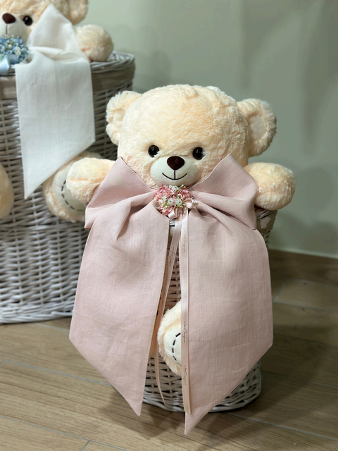Ceste Portabiancheria Linea Coccole con Teddy e Fiocco - Mata Creazioni