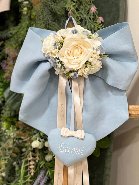 Fiocco Nascita Royal in Puro Lino Personalizzabile | Fiocco Nascita Artigianale MataCreazioni