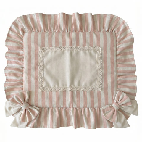 Copripiano Cottura Sartoriale Shabby Chic Imbottito Volant e Fiocchi - 50x60cm, 75x50cm