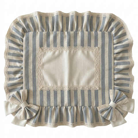 Copripiano Cottura Sartoriale Shabby Chic Imbottito Volant e Fiocchi - 50x60cm, 75x50cm
