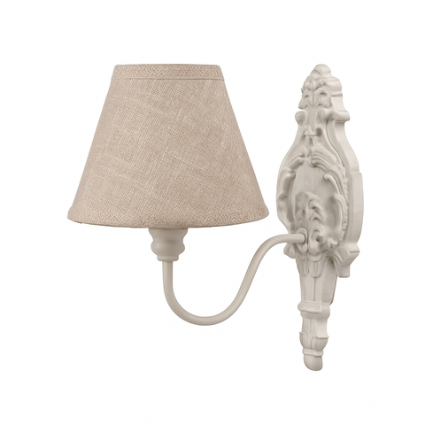 Applique Celine Bianca con Cappa Natural Shabby Chic - H.34.5cm