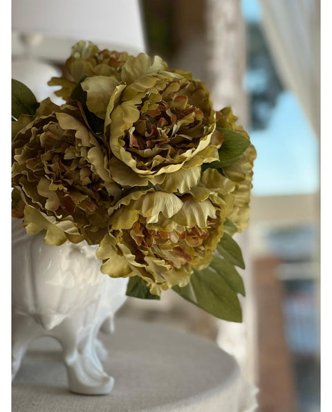 Green peonies