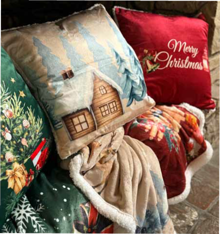 Plaid Natalizio 125×150 in Flanella con Bordo Sherpa – 3 Fantasie | Plaid W il Natale