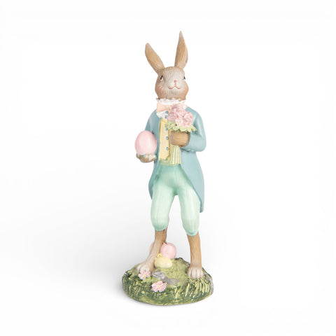 Statuetta decorativa coniglio con fiori – 13 cm by Clayre & Eef