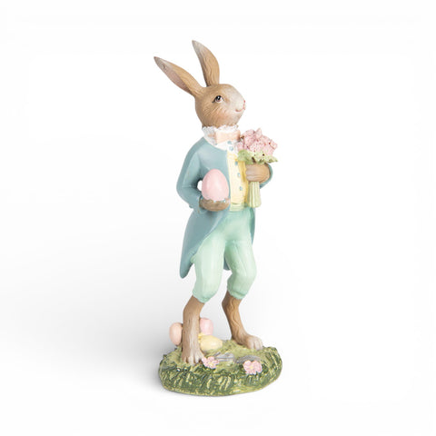 Statuetta decorativa coniglio con fiori – 13 cm by Clayre & Eef