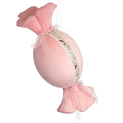 Decorazione Caramella Rosa Chiaro/Bianca 37 cm – Goodwill Christmas Collection