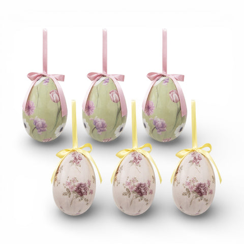 Decorazioni pasquali uova sospese – Ø 7x10 cm (set da 3, multicolore, plastica) by Clayre & Eef