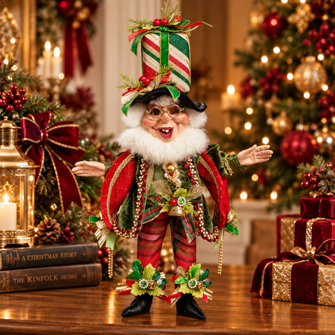 Elfo di Natale con Pacco Regalo (Xmas Present Elf Small) - Mark Roberts per Goodwill, 36cm