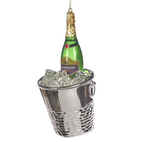 Decoración de champán con cubo de cristal de 13 cm: elegante decoración navideña
