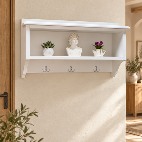 Mensola Appendiabiti con 3 Ganci – Kaluka Shabby Chic