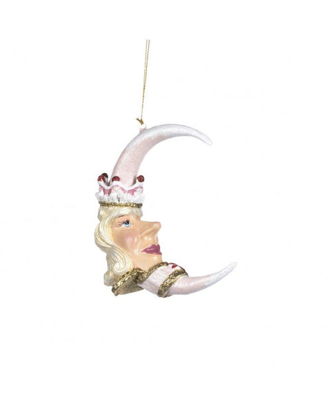 Addobbo Natalizio Luna Candy 12 cm – Goodwill, ornamento in vetro dipinto a mano