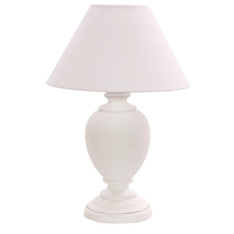Lampada da Tavolo "Bianca" Shabby Chic - 14x14x44 cm
