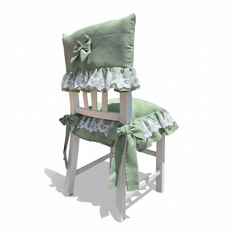 Set Coprisedia Elizabeth in cotone e pizzo