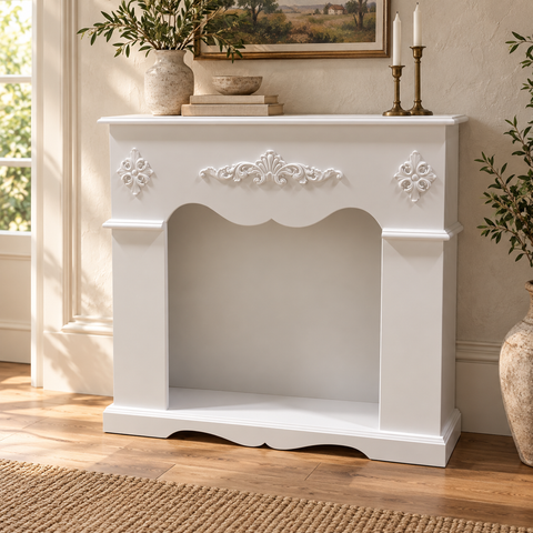 Cornice Camino con Fregi Floreali – Kaluka Shabby Chic