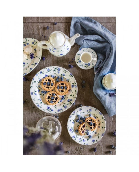 Set 6 Tazzine da Caffè Floret Full Blu – Blanc MariClò | Con Piattino in Ceramica
