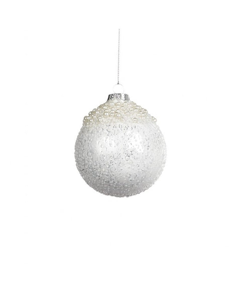 Decorazione Natalizia in Vetro Satinato con Perline – Goodwill Winter Frost – 8 cm – 3 Forme Disponibili