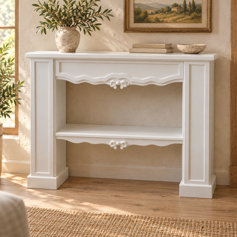 Cornice Camino Modanata con Mensola – Kaluka Shabby Chic