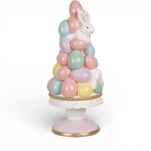 Decorazione pasquale con uova colorate e coniglietto in ceramica – Ø 27x61 cm (multicolore) by Clayre & Eef