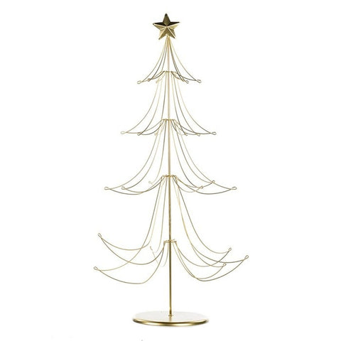 Albero di Natale in Metallo Oro 86 cm con Stella - Goodwill