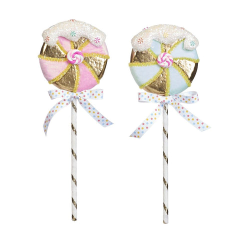 Decorazione Lollipop Glitter Rosa/Bianco/Oro 35 cm – Goodwill Christmas Collection