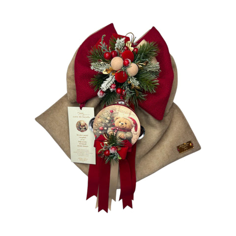 Fiocco Natalizio Teddy “Cuore di Coccole” – Altezza 40 / 50 / 80 cm – Madame Fioccò