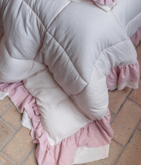 Trapunta Cloud Rouche matrimoniale 260x260 con federe – Varianti colore