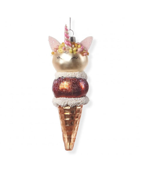 Addobbo Natalizio "Gelati Unicorno" 11cm - Goodwill