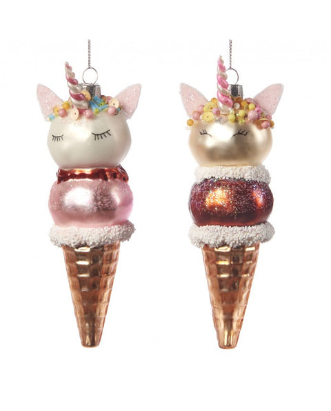 Addobbo Natalizio "Gelati Unicorno" 11cm - Goodwill