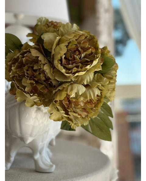 Green peonies