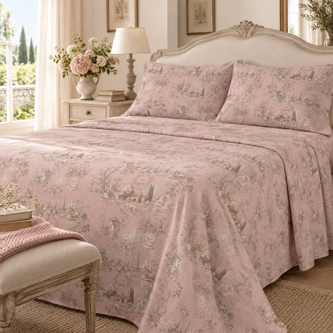Completo Letto Matrimoniale Assortito in Cotone – Toile du Borgo Collection by Blanc MariClò