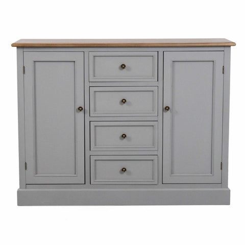 Credenza Shabby Chic Grigia "Vicenzo" in Pino e MDF - 120x40x90 cm