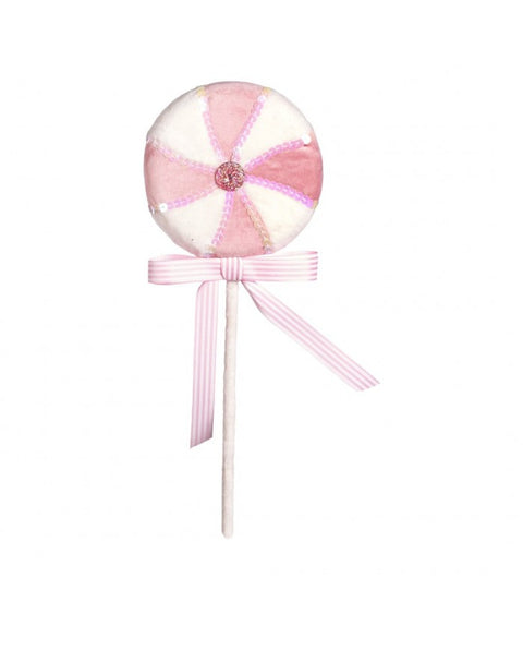 Decorazione Lollipop Swirl Tessuto 35 cm Rosa/Bianco – Goodwill Christmas Collection