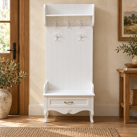 Mobile Ingresso con Panca e Ganci – Kaluka Shabby Chic – foto 2