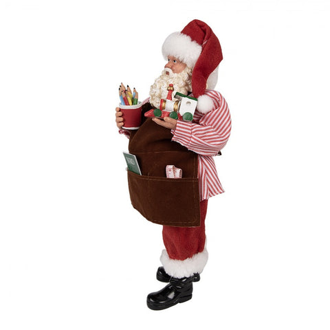 Statuetta Babbo Natale con Matite e Grembiule – 28 cm