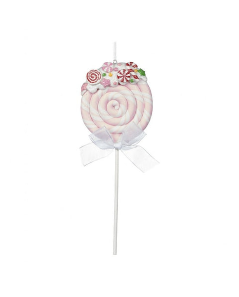 Decorazione Lollipop Spiral Swirl in Argilla Rosa/Bianco 20,5 cm – Goodwill Christmas Collection