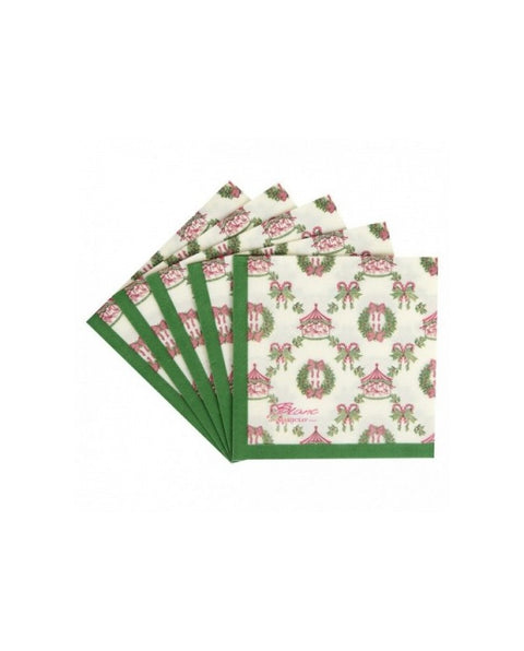 Servilletas de papel navideñas con osito de peluche verde