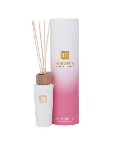 DIFFUSORE A BASTONCINI SANDALO E PEPE ROSA HOROMIA