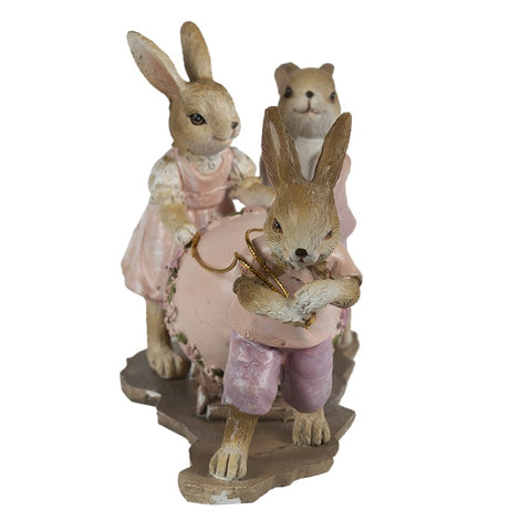 Rabbits with egg and cart